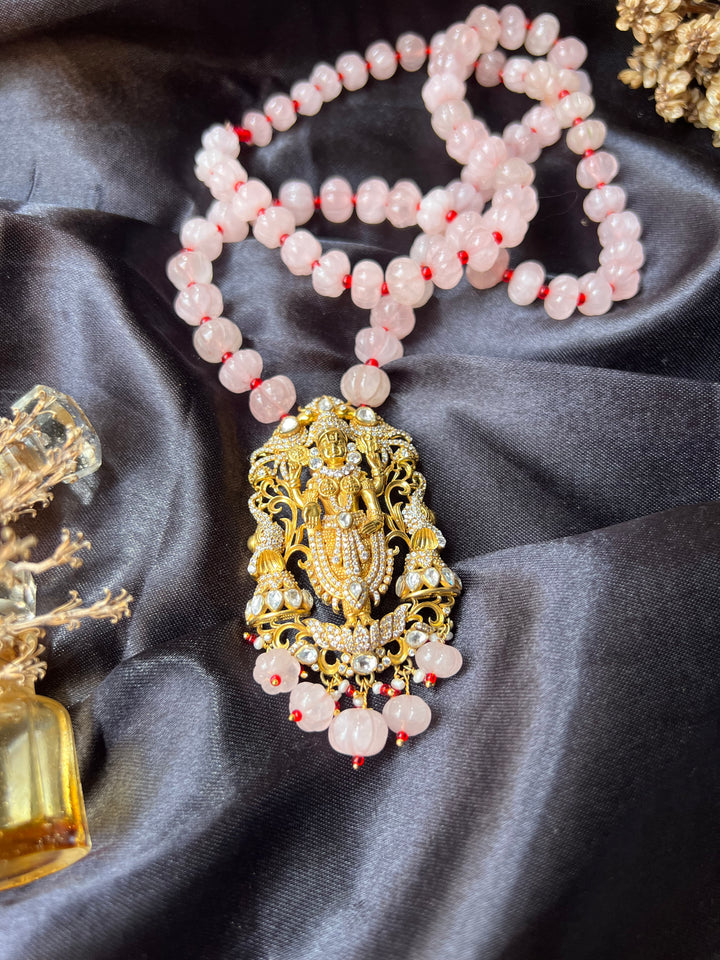 Pink Beaded Temple Necklace