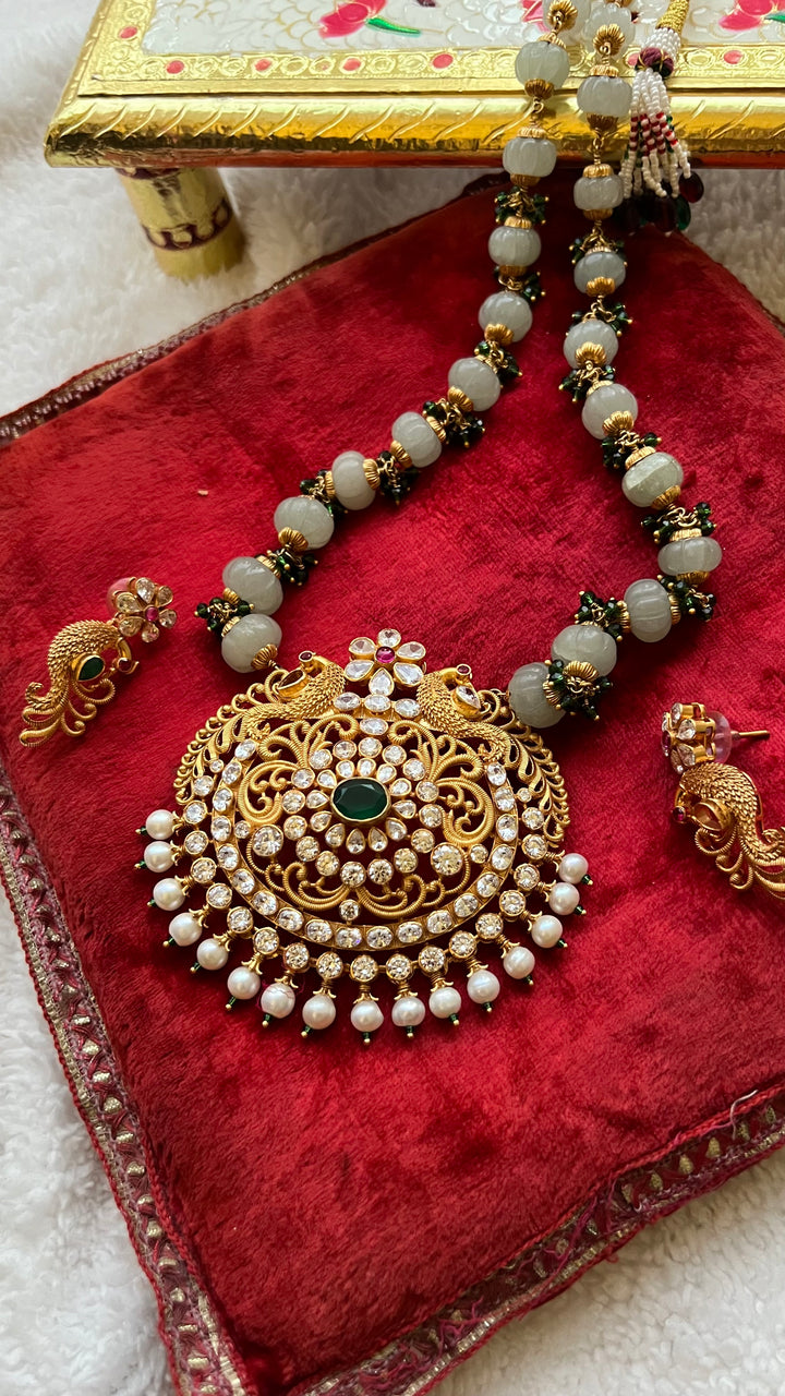 KANCHI Temple Style Long Mala Necklace Set.